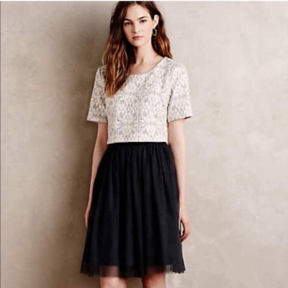Anthropologie/Weston dress. Lace top with delicate tulle skirt.